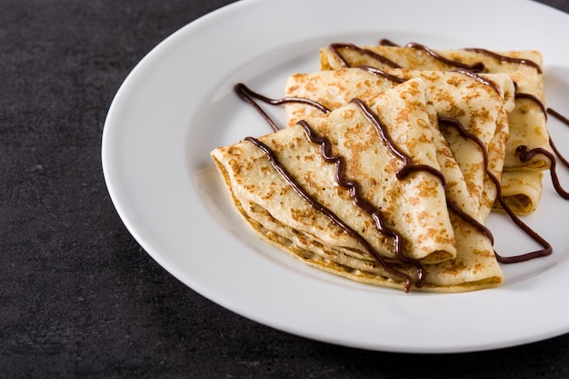 Crepes dulces con chocolate