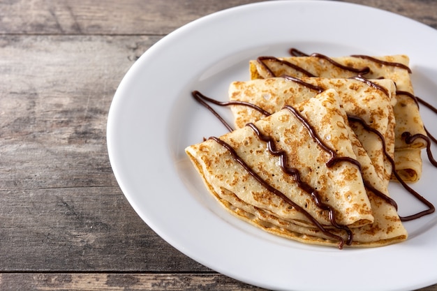 Crepes dulces con chocolate