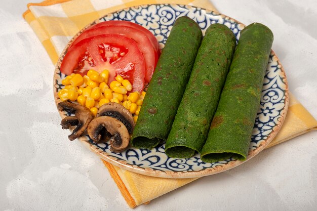 Crepes de espinacas verdes caseros