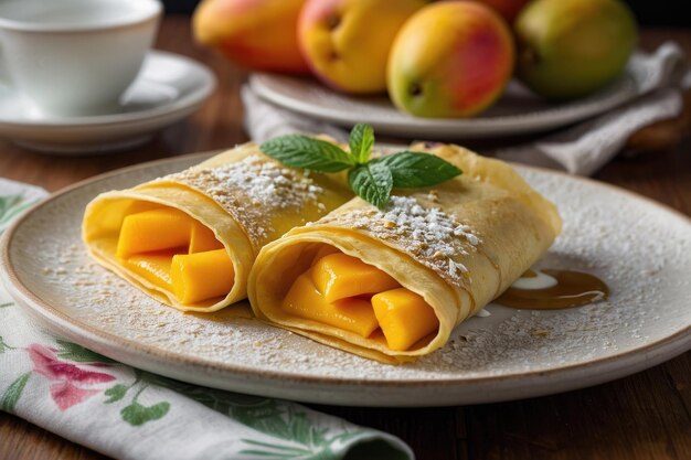 Foto crepes gourmet com frutas frescas