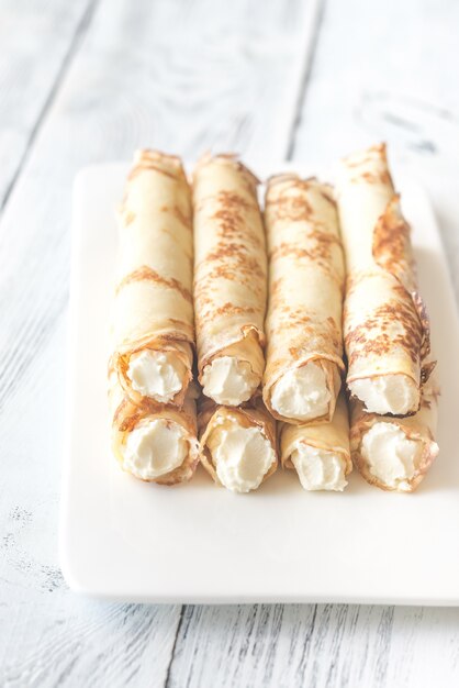 Crepes con queso crema