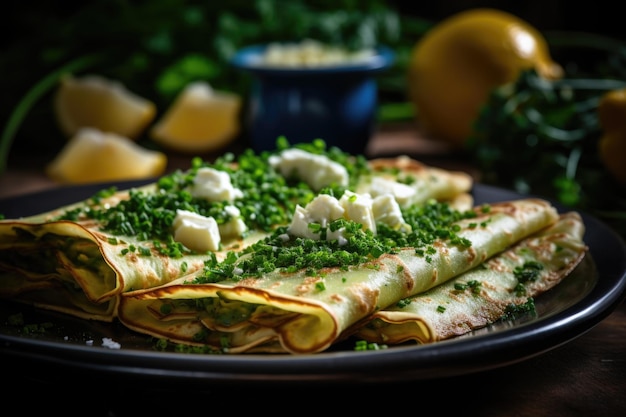 Crepes Recheados com Brócolis e Queijo