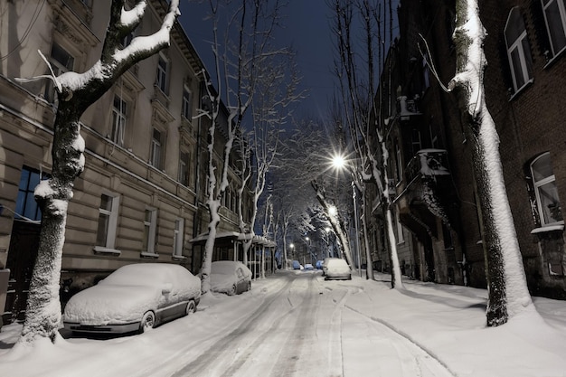 Crepúsculo inverno Lviv cidade Ucrânia