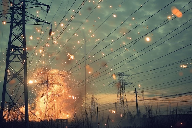 Foto crepúsculo tintinnabulation fuegos artificiales de fondo