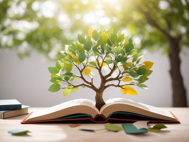 Crescente Conceito do Dia Internacional da Alfabetização com Árvore