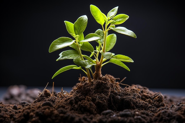 crescimento jovem conceito folha verde natureza planta árvore vida crescendo pequena agricultura sujeira