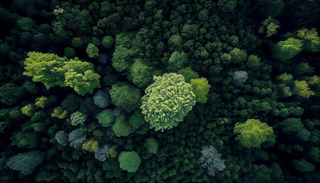 Crescimento natural Folha de árvore planta floresta verde gerada por IA