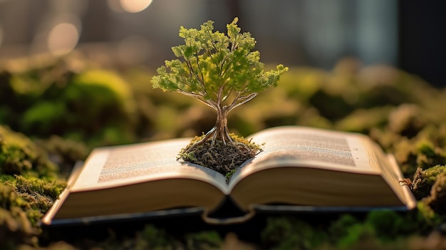Criação de livros IA generativa de árvore