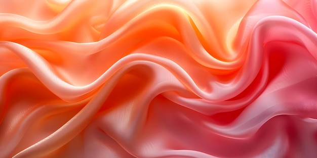 Criação de um fundo de textura de tecido macio com ondas abstratas vibrantes de seda de pêssego Fotografia conceitual Texturas de fundo de tecido Arte abstrata