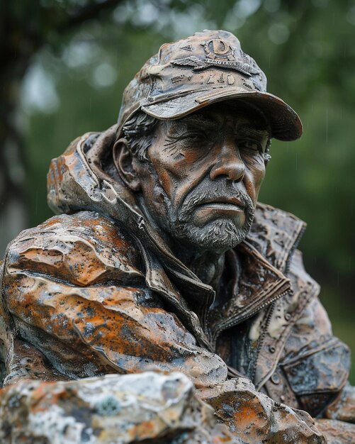 Criação de uma escultura comemorativa de veteranos instalada no fundo