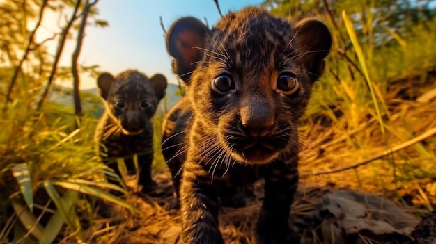 Criança de leopardo lankan
