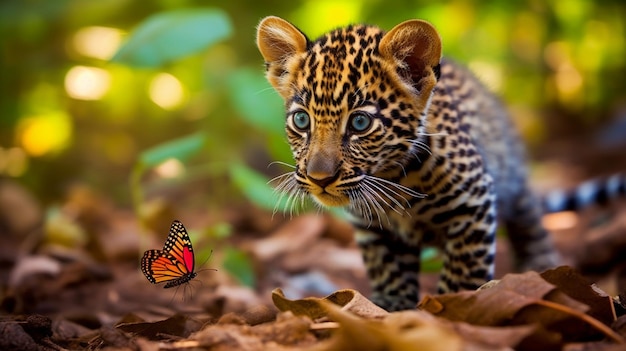 Criança de leopardo-pantera
