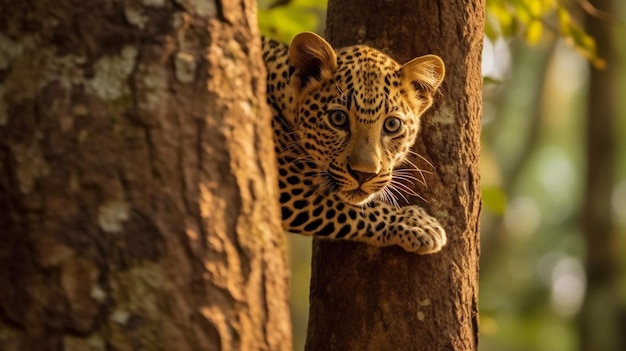 Criança de pantera leopardo