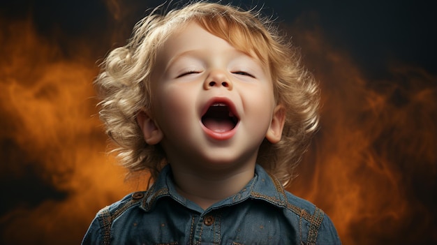 Criança fofa chorando HD 8K papel de parede Banco de Imagem Fotográfica