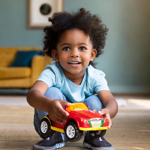 Criança jogando Crianca brincando carro de criança