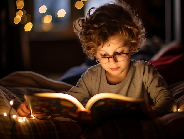 Criança lendo um livro