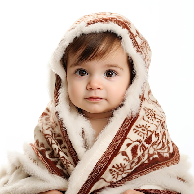 Criança ossiana em vestuário tradicional