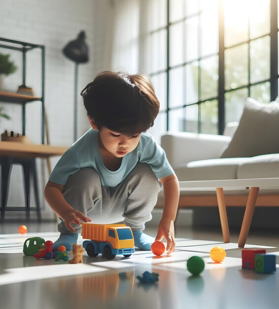 criança pequena a brincar com brinquedos