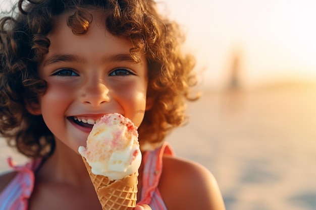 Crianças a comer gelado.