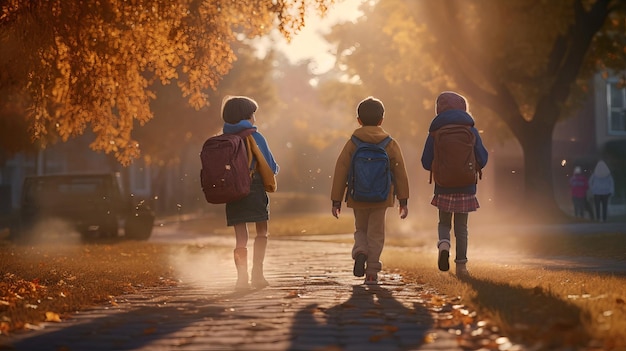 Crianças andando na rua