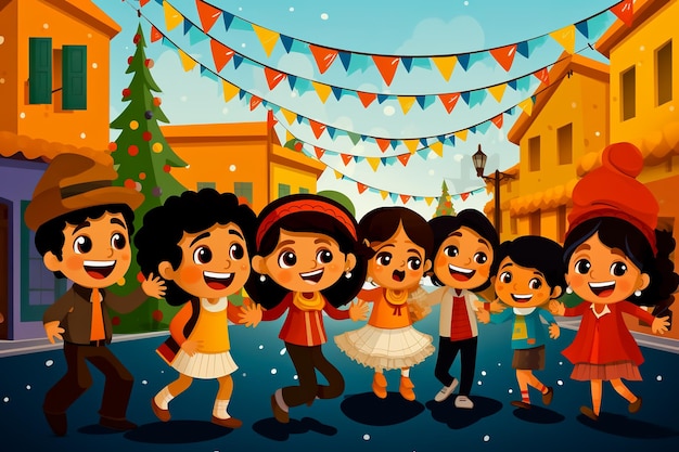 Crianças celebrando posadas