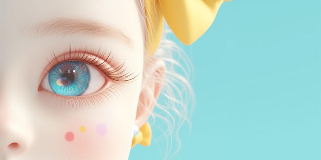 Crianças colocam maquiagem com adesivos de flores ao redor do olho em uma festa colorida