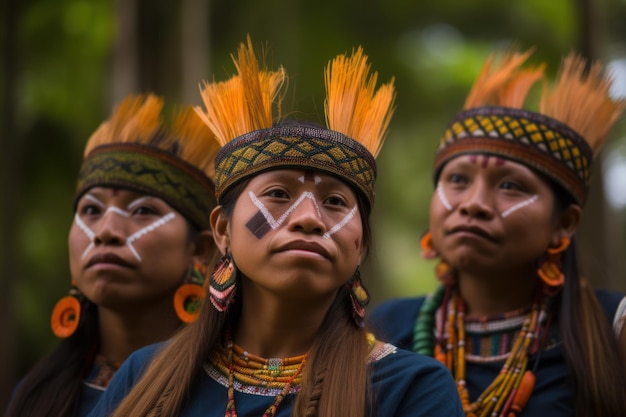 Crianças da tribo amazônica Face da cultura latina Generate Ai