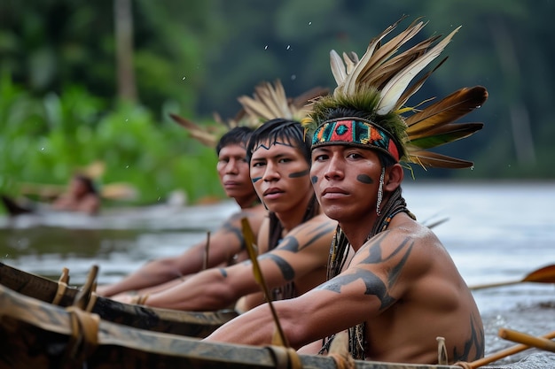 Crianças da tribo da Amazônia latim Gerar Ai