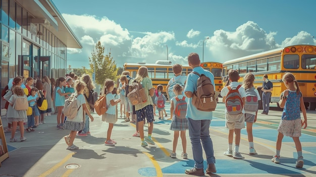 Crianças do trânsito deixam na escola.