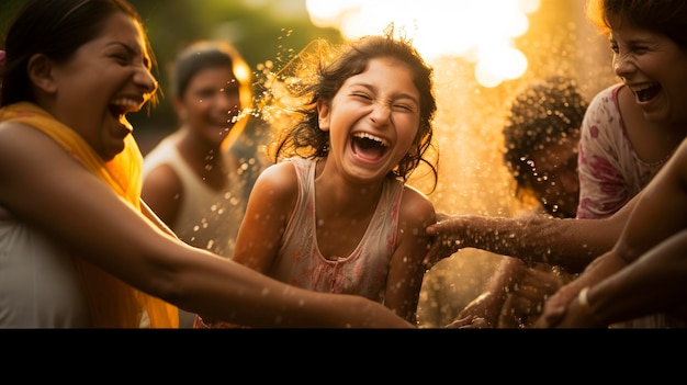 Crianças felizes rindo juntos