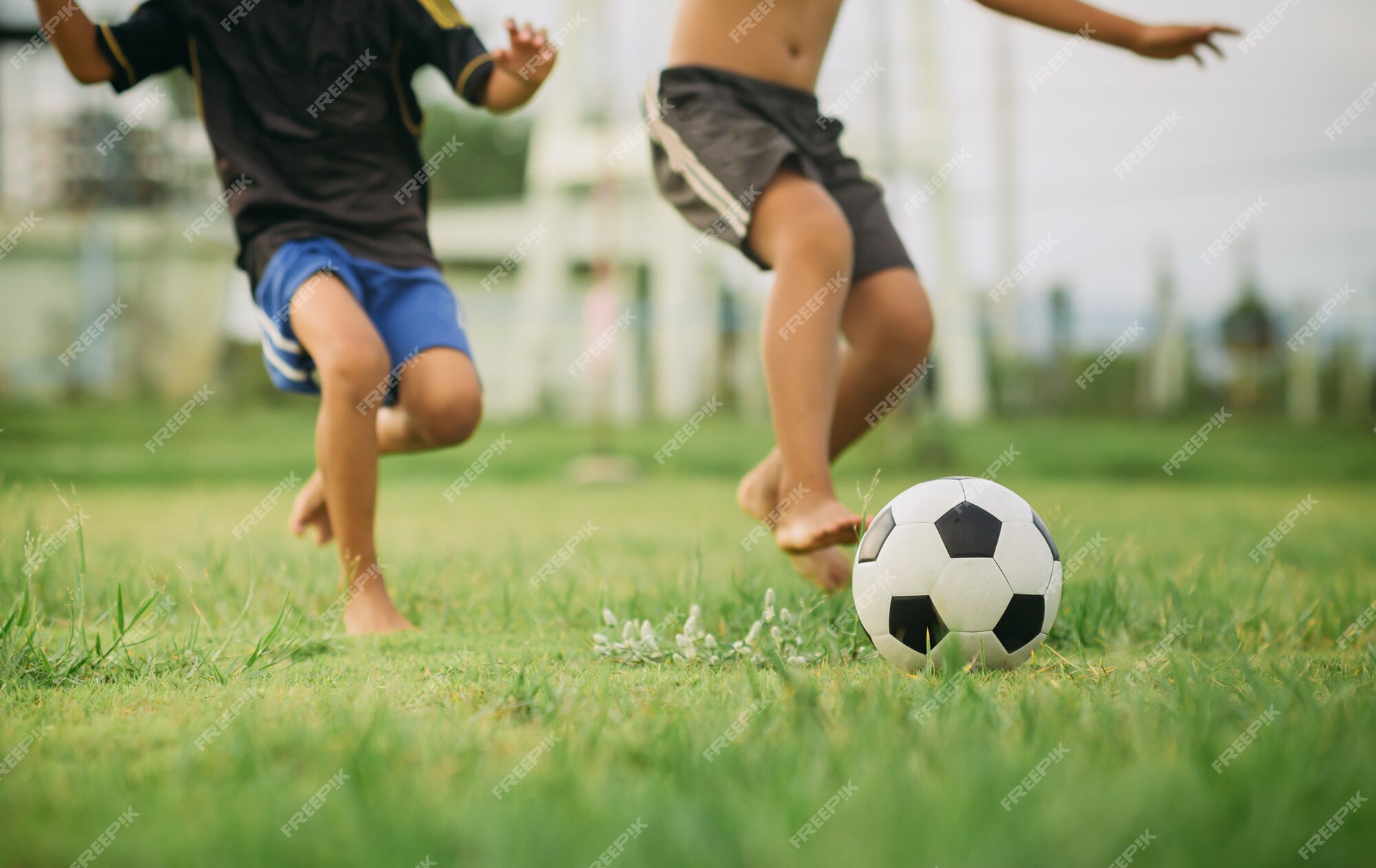 Foto Pessoas jogando futebol no campo de grama verde durante o dia – Imagem  de Desportivo grátis no Unsplash