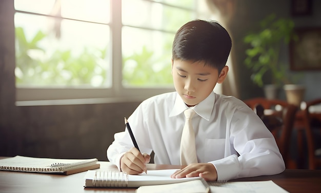 crianças jovens asiáticos estudando