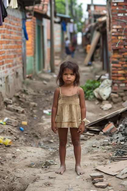 Foto crianças latino-americanas que vivem em extrema pobreza