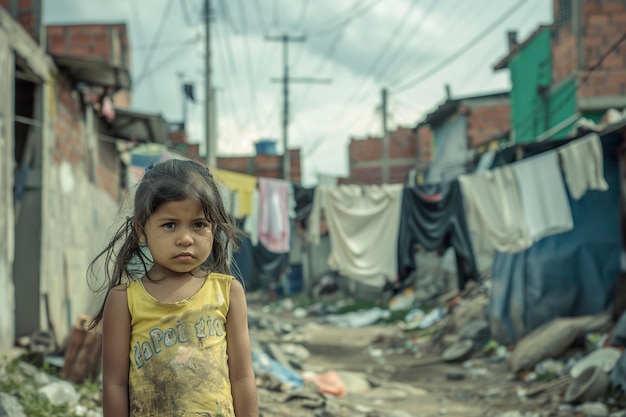 Foto crianças latino-americanas que vivem em extrema pobreza