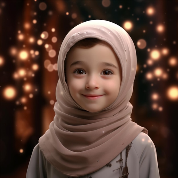 Crianças muçulmanas felizes com hijab