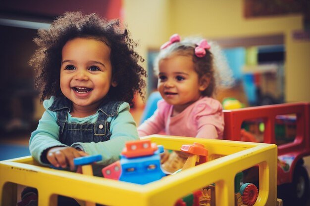 Foto crianças multiculturais gostam de brincar juntos