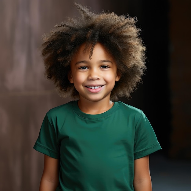 Crianças negras vestindo camiseta em branco para mockup