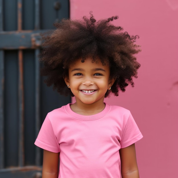 Crianças negras vestindo camiseta em branco para mockup