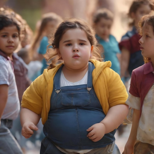 Crianças obesas sobrepeso obesidade e gordura da barriga