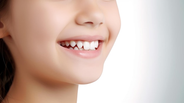 Crianças perfeitas sorriem crianças felizes com um lindo sorriso de leite branco e dentes infantis