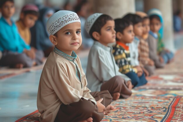 crianças que participam de atividades do Ramadão