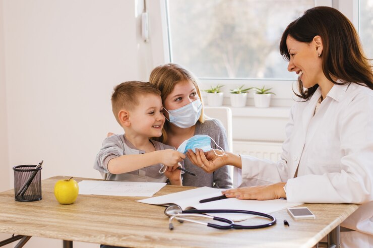 Foto crianças se divertindo vezes no médico