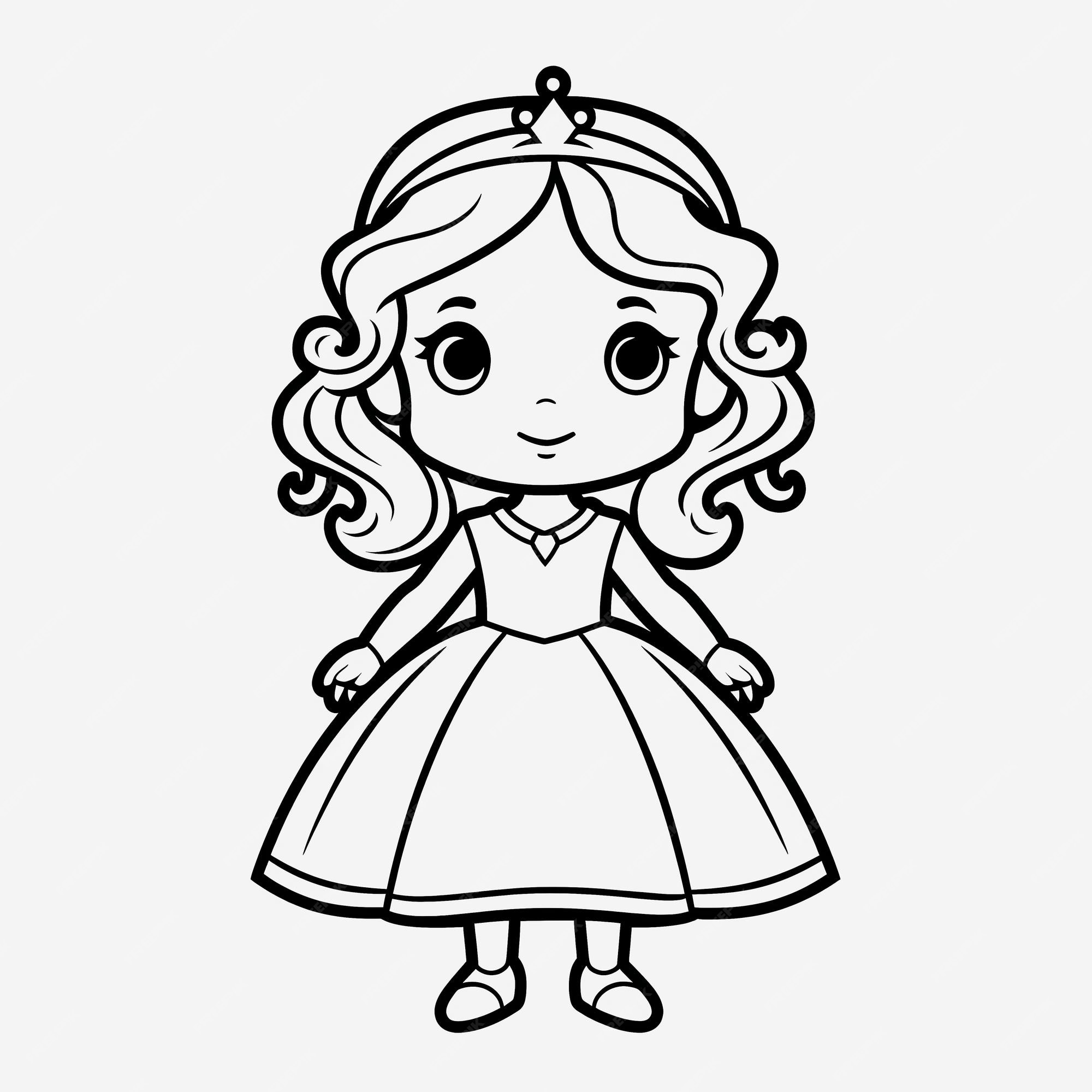 páginas para colorir princesas linhas dos desenhos animados meninas  ilustrações download grátis 5231054 Vetor no Vecteezy