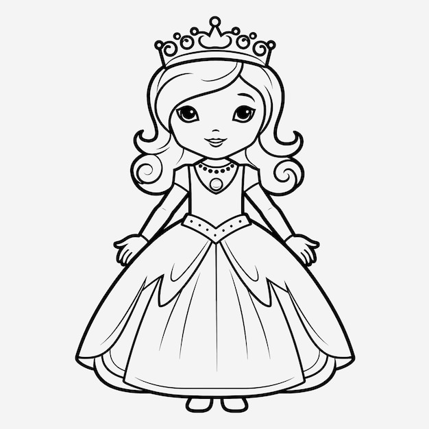 páginas para colorir princesas linhas dos desenhos animados meninas  ilustrações download grátis 5231054 Vetor no Vecteezy