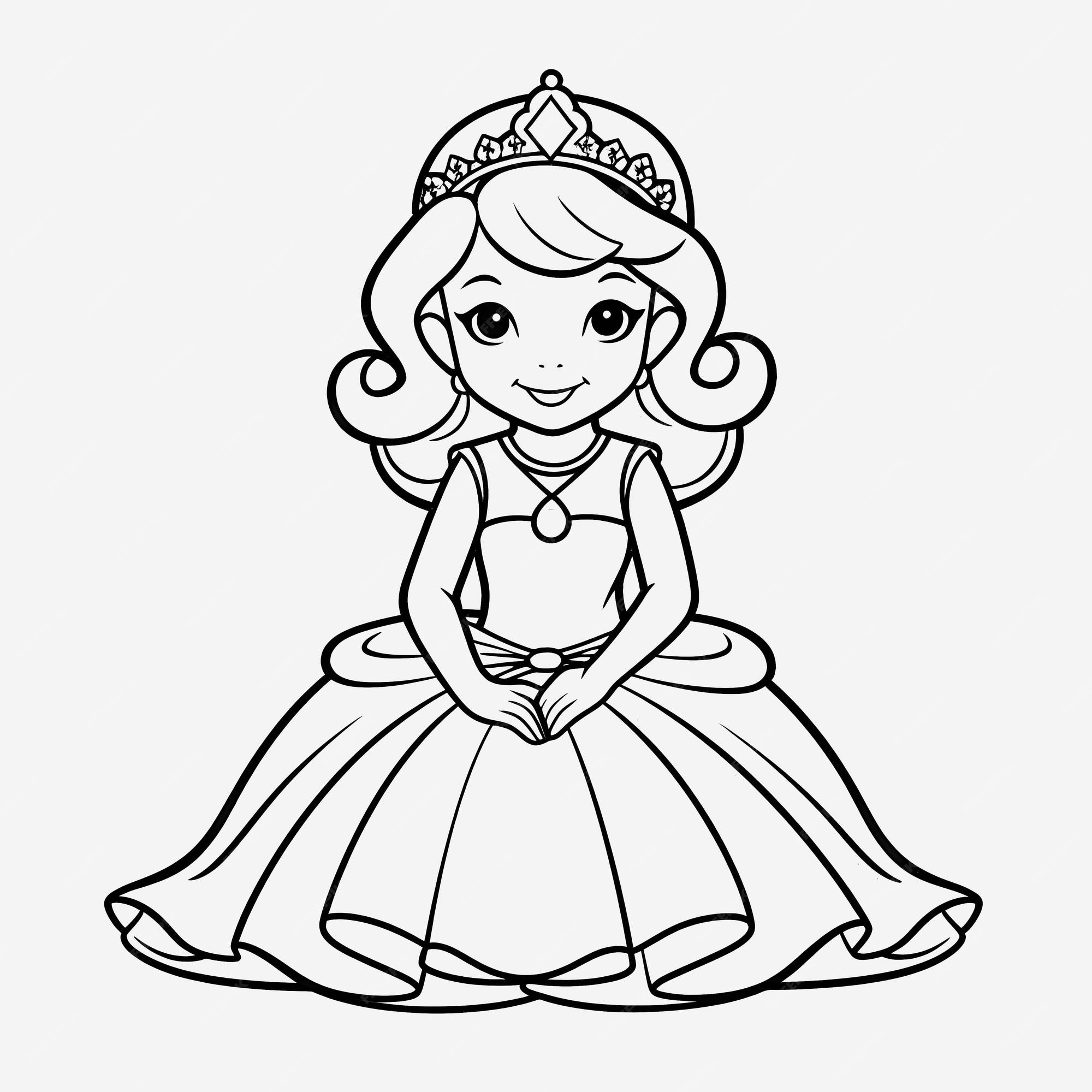 desenhos para colorir princesa 16587772 Vetor no Vecteezy