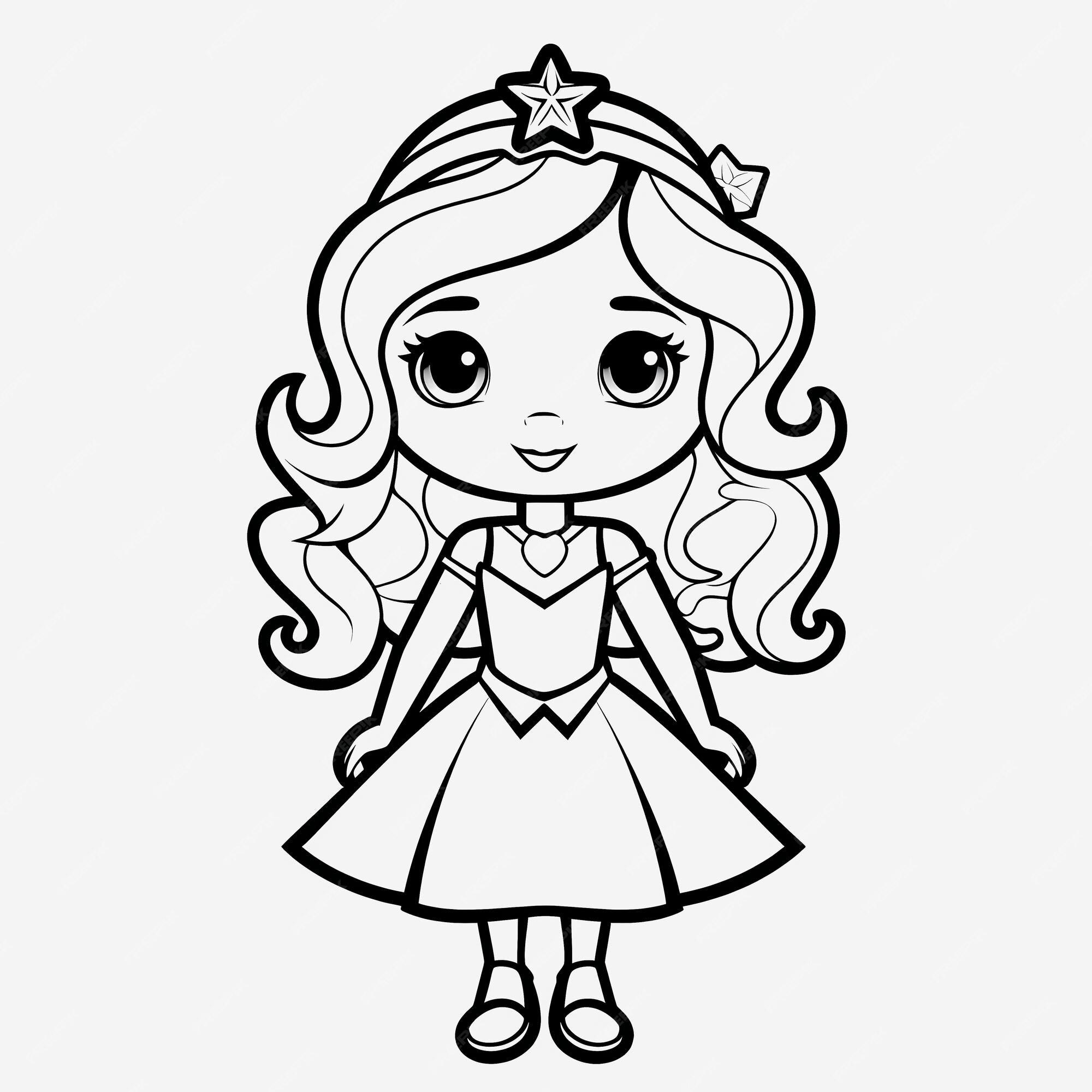 páginas para colorir princesas linhas dos desenhos animados meninas  ilustrações download grátis 5231054 Vetor no Vecteezy