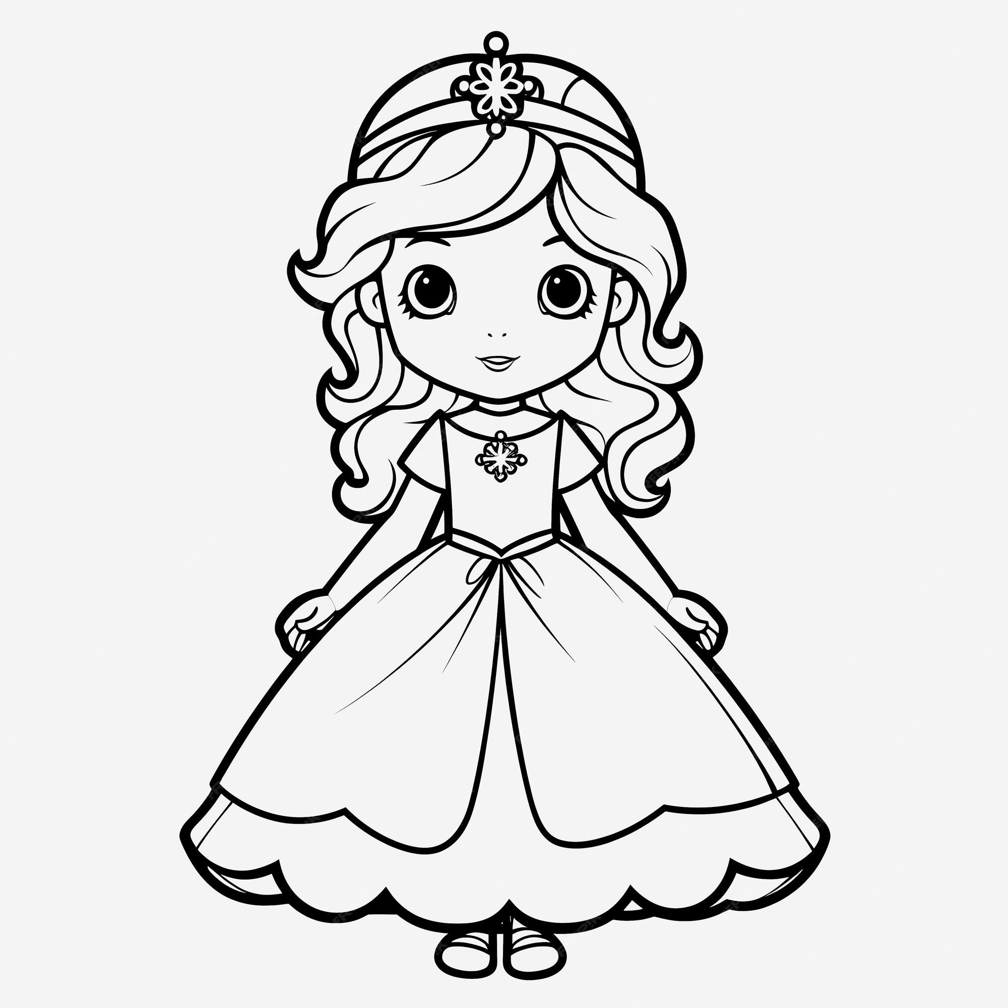 desenhos para colorir princesa 16587772 Vetor no Vecteezy