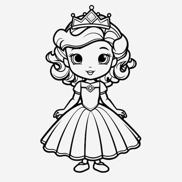 páginas para colorir princesas linhas dos desenhos animados meninas  ilustrações download grátis 5231054 Vetor no Vecteezy