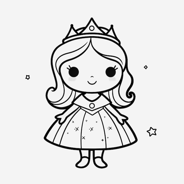 páginas para colorir princesas linhas dos desenhos animados meninas  ilustrações download grátis 5231054 Vetor no Vecteezy