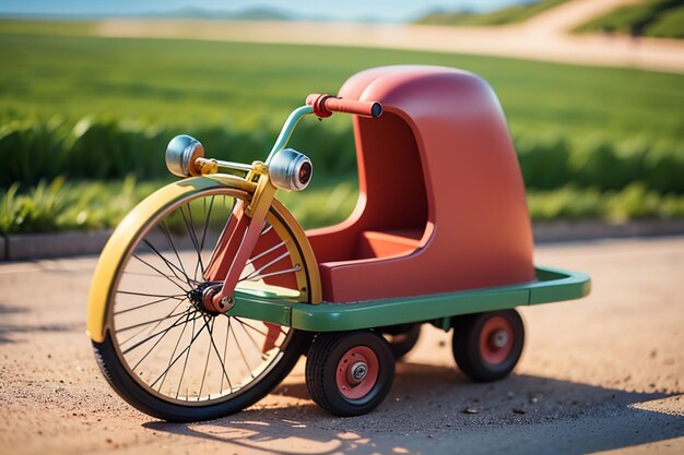 Foto crianças triciclo brinquedo bicicleta papel de parede fundo infância tempo feliz fotografia obras